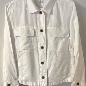 Jacket Nicole Miller White Linen size L